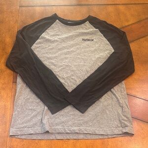 Hurley Men's Black and Gray Long Sleeve Tee
